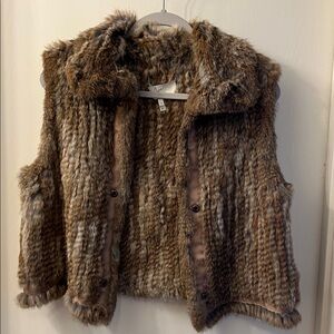 Joie Andoni Knitted Rabbit Fur Vest SM Like New Condition